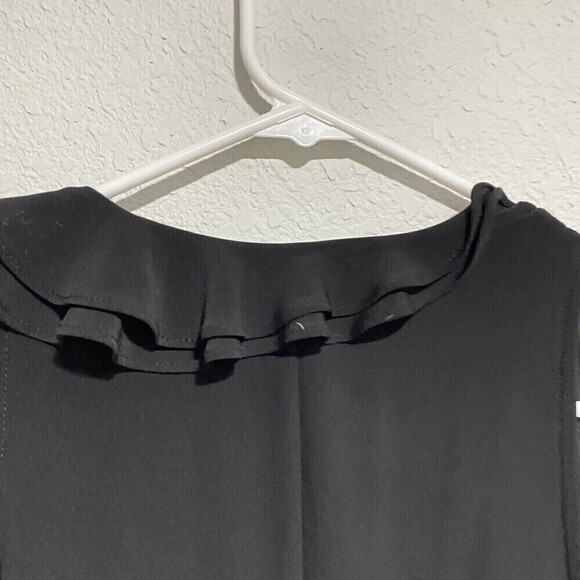 Cache Sleeveless Diagonal Ruffle Shift Black Dress Sz 4 Stretchy Sleeveless NEW - Picture 6 of 7